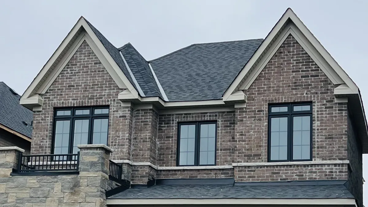 Brick and fibre cement residential elevation detail