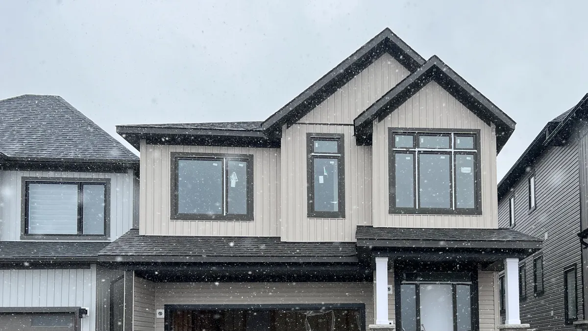 Residential home with board-and-batten siding
